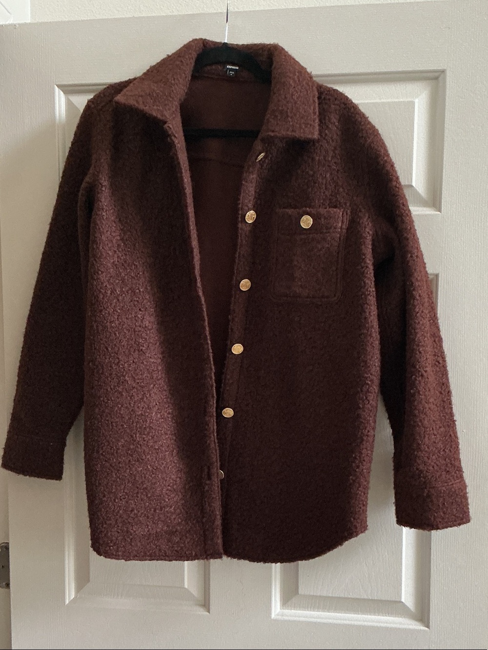 Express Brown Sherpa Pea Coat